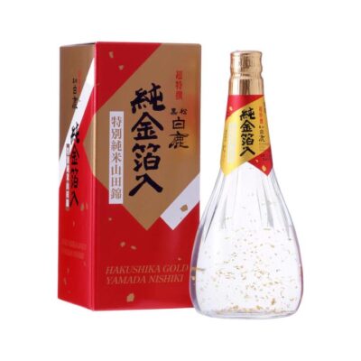 Kuromatsu Hakushika Gold Tokubetsu Junmai Sake with Gold Flakes (Yamada Nishiki) – 720ml, 14–15% ABV - Japanese Rice Wine