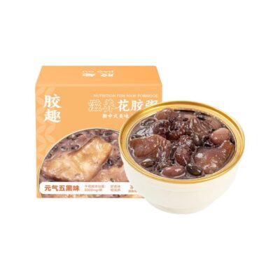 Jiaoqu Nutrition Fish Maw Porridge (Five-Black Blend) 258g - Ready-to-Eat Chinese Congee Cup