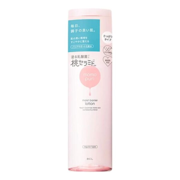 BCL Momo Puri Moist Barrier Lotion (Refreshing) 200ml - Hydrating Toner with Peach Ceramide & Lactobacillus